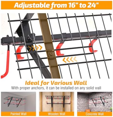 PLKOW Wall-Mounted Ski and Snowboard Storage Rack, 2-Pack