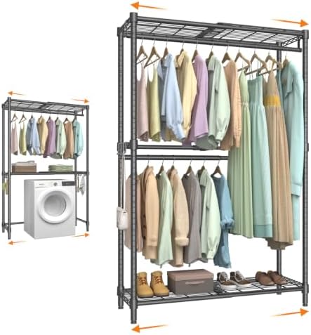 Expandable Closet Organizer System Adjustable Clothes Rack