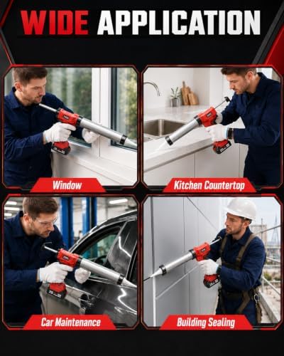 29 OZ Cordless Caulking Gun w/2 x 2.0Ah Batteries, Electric Caulk Gun