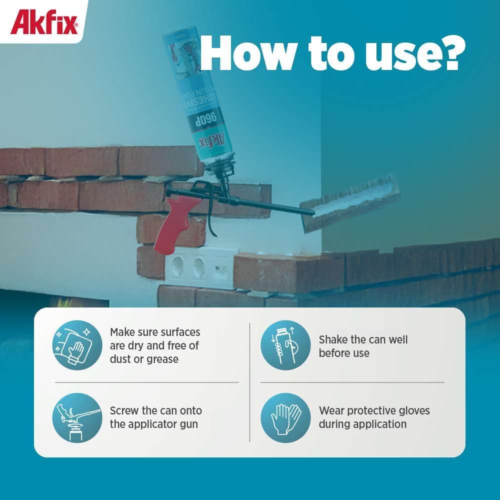 Akfix 960P Foam Board Adhesive with Strong Bonding (1x24 Oz) | Construction A...
