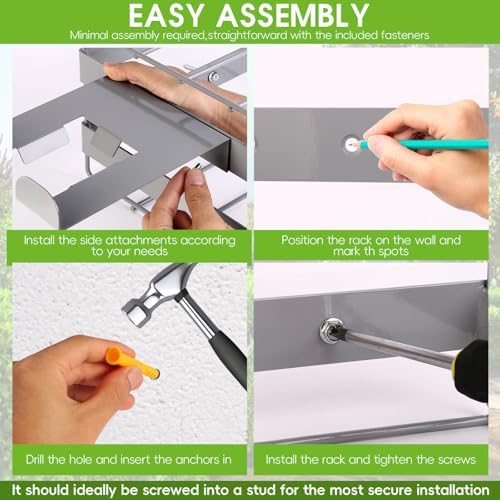 Power Tool Organizer Wall Mount - Heavy Duty Weed Eater Hanger for Garage Org...