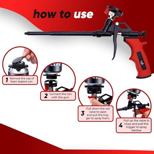 Professional Expanding Foam Spray Gun, 9 Insulation Guns + 81 Extenders
