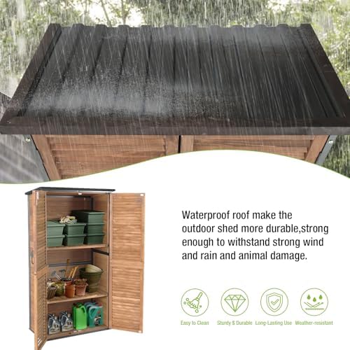 Outdoor Storage Shed Garden Cabinet with Strong Iron Frame Large Garden Shed ...