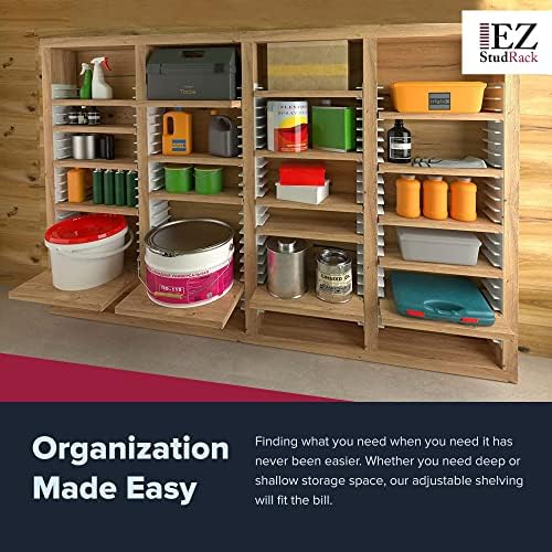Made in USA | EZStudRack Adjustable Between Stud Shelf Bracket | Shelf Bracke...