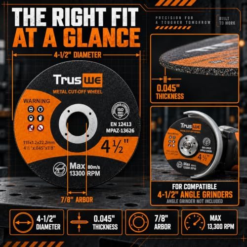 208 Pack Cut Off Wheels - 4 1/2 Inch Metal and Stainless Steel Cutting Wheel ...