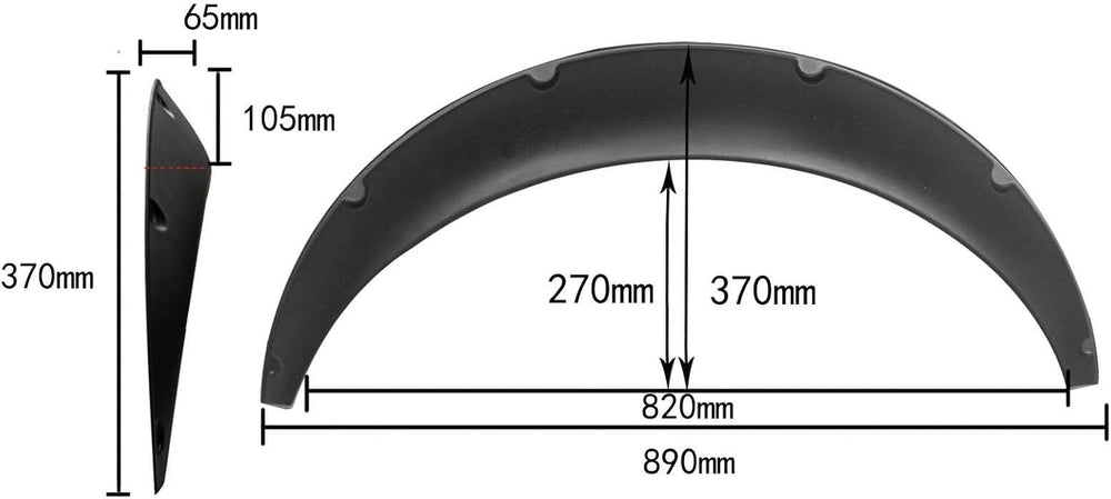 BLACKHORSE-RACING 4Pcs 3.5"/90mm Universal Car Wheel Fender Flares Wide ...