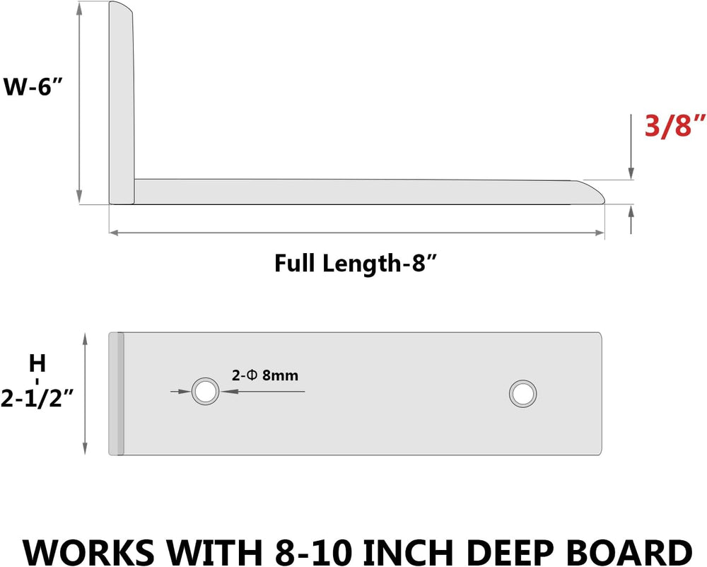 NEODROP 2-Pack 8 Inch Countertop Support Brackets, Heavy Duty L Brackets for ...