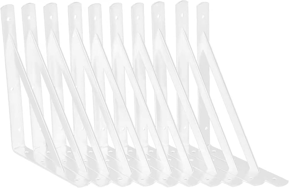 10 Inch Shelf Brackets , 10 Pack Heavy Duty L Brackets for Shelves, 90 Degree...