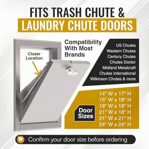 Trash Chute 10" Inch Extended Hydraulic Silver Closer for Bottom Hinged ...