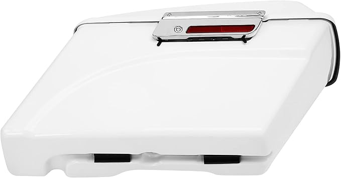 XFMT Motorcycle Saddlebags White Hard Saddle Bags Trunk