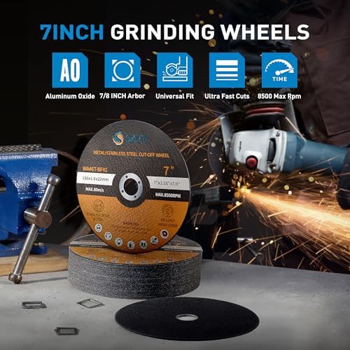 S SATC 7" Cutting Wheel 25 PCS Metal Cutting Blade 7 x 1/16 x 7/8 inch C...