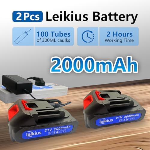 Electric Caulk Gun with LED Light, 6 Speed Adjustment for Kitchen Bathroom Fi...