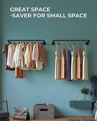 OROPY 38.4" Industrial Pipe Clothes Rack Wall Mounted, Heavy Duty, 2 Pack