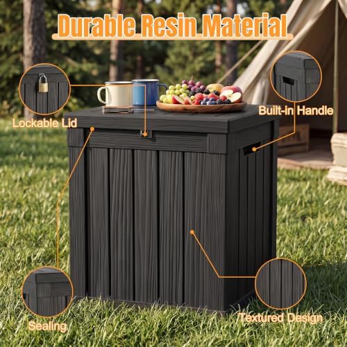 Outdoor Storage Box,70 Gallon Waterproof Resin Patio Deck Box