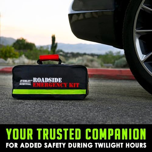 Everlit Survival Car Emergency Kit, Roadside Safety Tool Kit with Gloves,Digi...
