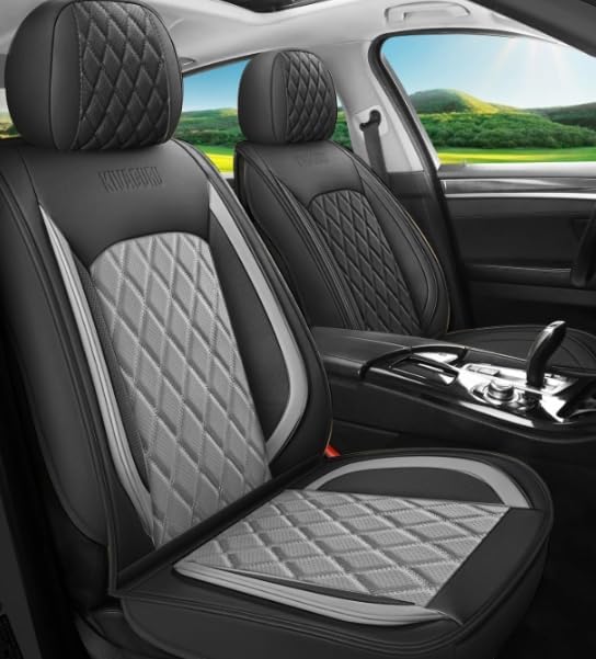 LINGVIDO Car Seat Covers Full Set (5 Seats) - Premium Perforated Nappa Leathe...