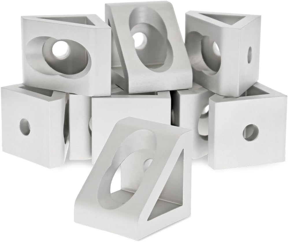8020, 4332, 15 Series, 2 Hole Aluminum Inside Corner Gusset L Bracket for 80/...