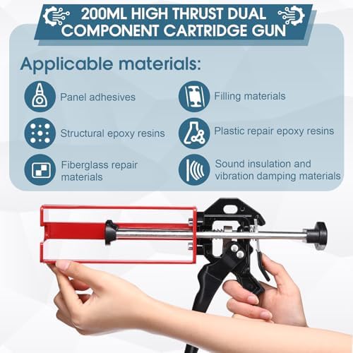 Relaxweex 1 Pcs Epoxy Gun Dual Component Caulking Gun, 200 ml / 6.75 Fl oz, M...