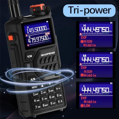 BAOFENG K5PLUS Radio Ham Radio 10W Rechargeable Walkie Talkies Long Range UV3...