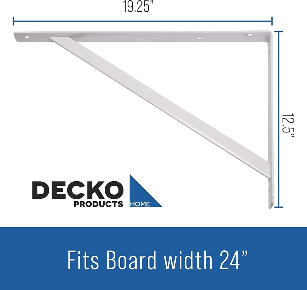 Decko Products 49149-10 Heavy-Duty Shelf Bracket, 19.25-Inch X 12.50-Inch, Wh...