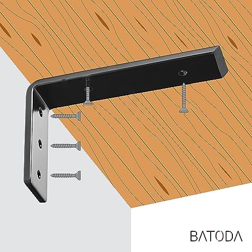 BATODA 8” Countertop Support Steel Brackets (2 PCS), Heavy Duty L Bracket