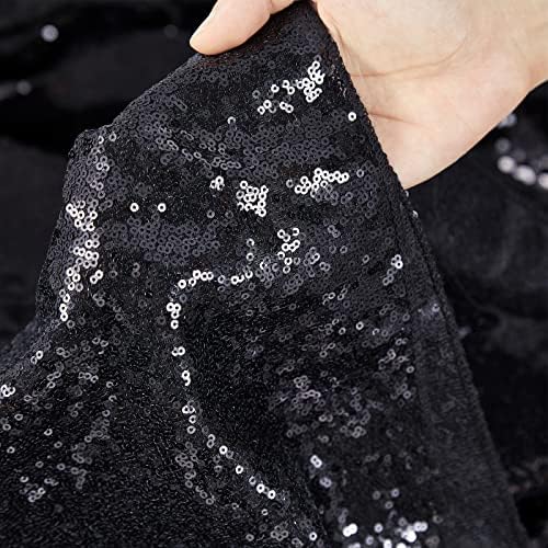 B-COOL Round Tablecloth 120 Inch Black Sequin Table Cloth Glitter Table Cover...