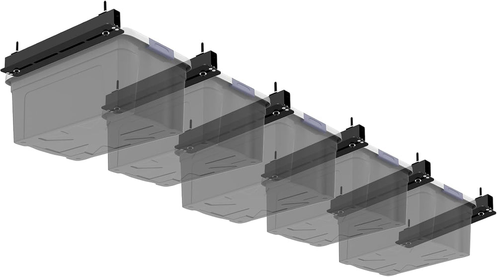 6 Pack Overhead Storage Bin Rack Heavy Duty Rack Ceiling Garage Storage
