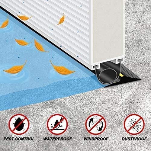 Jin&Bao Gray Garage Door Threshold Seal 10FT Rubber Strip & 1 Adhesive
