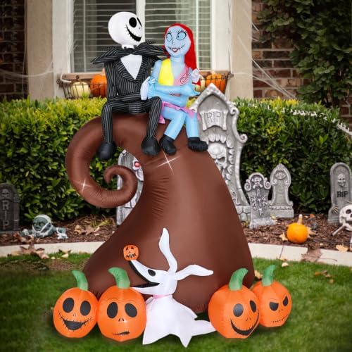 6FT Halloween Outdoor inflatables Decorations - Blow Up Hill Skeleton Couple ...