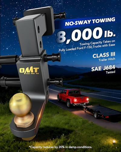 Orion Motor Tech Adjustable Trailer Hitch Ball Mount - 2" Receiver &...