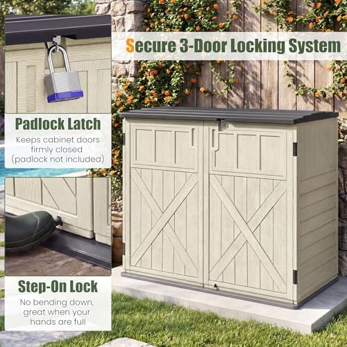 Tangkula 20 Cu.Ft Large Outdoor Storage Cabinet w/Adjustable Shelf