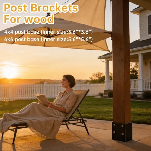 6x6 Post Base for Concrete Heavy Duty（4PCS Extra-Thick 3mm Steel