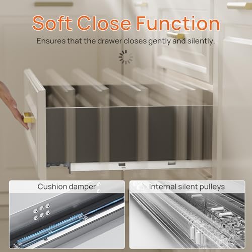 24 Inch Soft Close Undermount Drawer Slides,Full Extension,100 Lbs,1 Pair