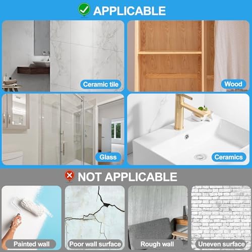 JINSHUNFA Adhesive Wall Hooks 13LB Heavy Duty No Drill Large Transparent Wate...