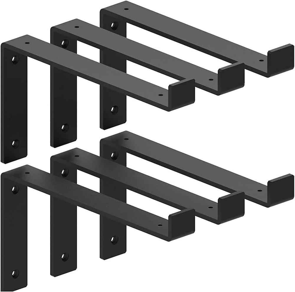 Shelf Brackets 10 Inch Lip Brackets for Shelves, Industrial Forged Steel Floa...