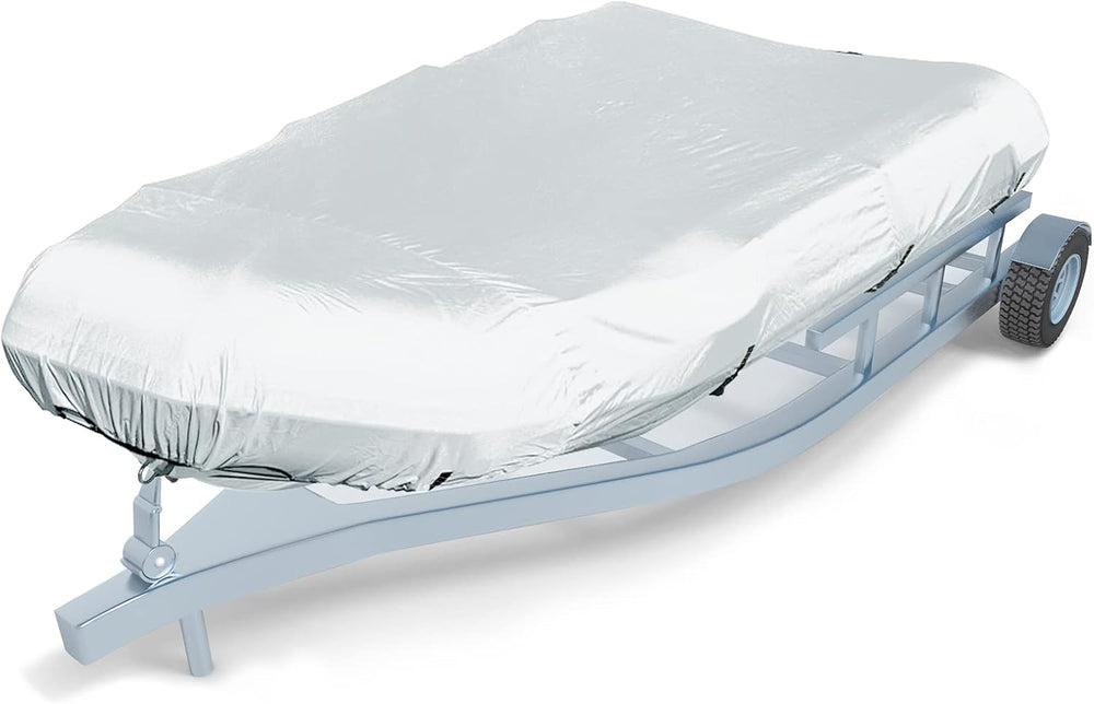 600D Marine Grade Fade and Tear Resistant Dinghy Cover, Silver 9.5'-10.5&...