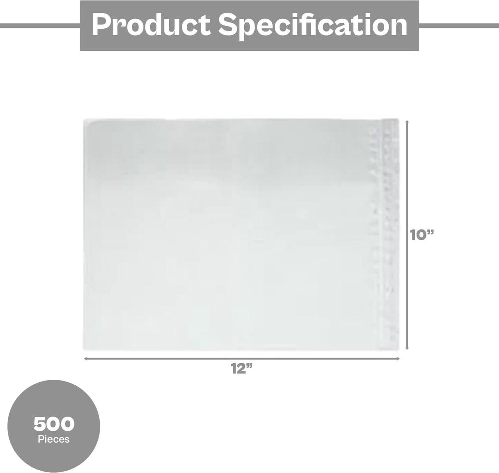 PSBM 500 PCS 10 x 12 Inch Clear Blank Packing List Envelopes, Shipping Docume...