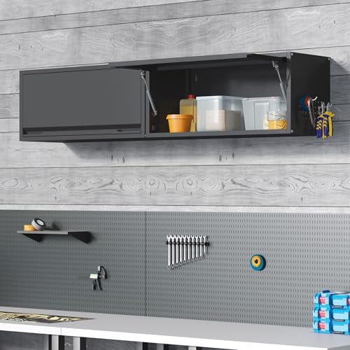 Coolsun Metal Wall Cabinet, 12.6" H Garage Wall Cabinet with Up-Flip Door