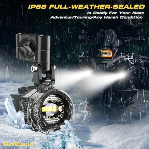 Motorcycle Auxiliary Lights Kit LED Spot Motorcycle Driving Fog Light Pods Wi...