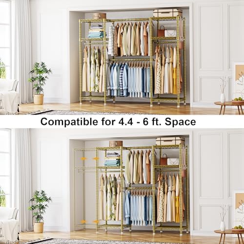 Ulif E7 Garment Rack, Heavy Duty Clothes Storage System with Extendable Rod