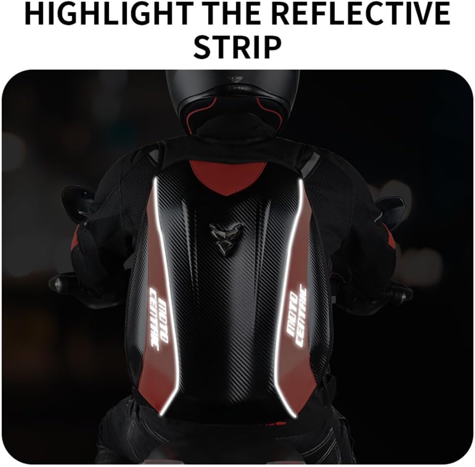 Motorcycle Backpack Waterproof Large Capacity Carbon Fiber Rider Backpack Har...