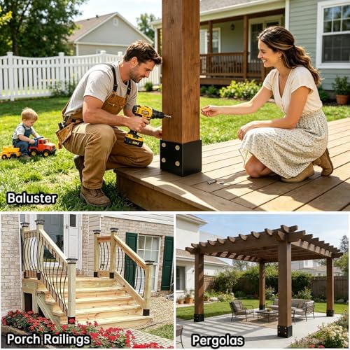 6x6 Post Base for Concrete Heavy Duty（4PCS Extra-Thick 3mm Steel
