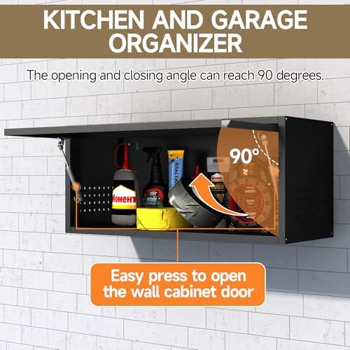 Coolsun Metal Wall Cabinet, 12.6" H Garage Wall Cabinet with Up-Flip Door