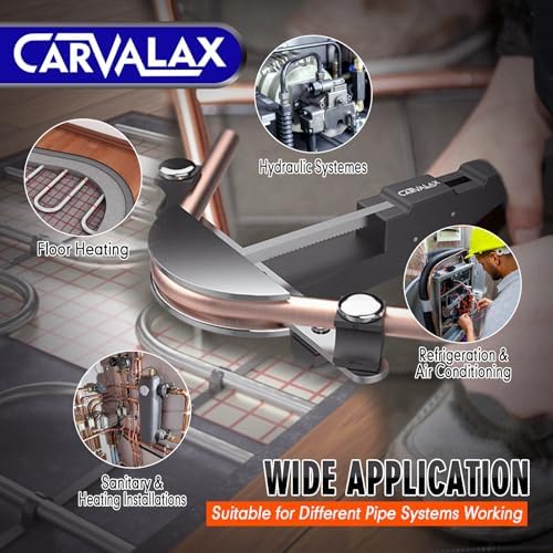 CARVALAX Tube Bender Set, Reverse Adapters, Silver Head for 1/4”-7/8” O.D