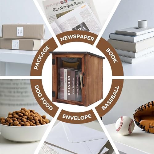 WONFUlity Library Box Outdoor,Free Library Box Little Outdoor Book Storage,Wo...