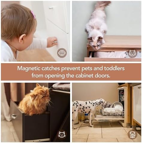 Ravinte Matte Black Magnetic Door Catch, Black Cabinet Magnets 24 Pack
