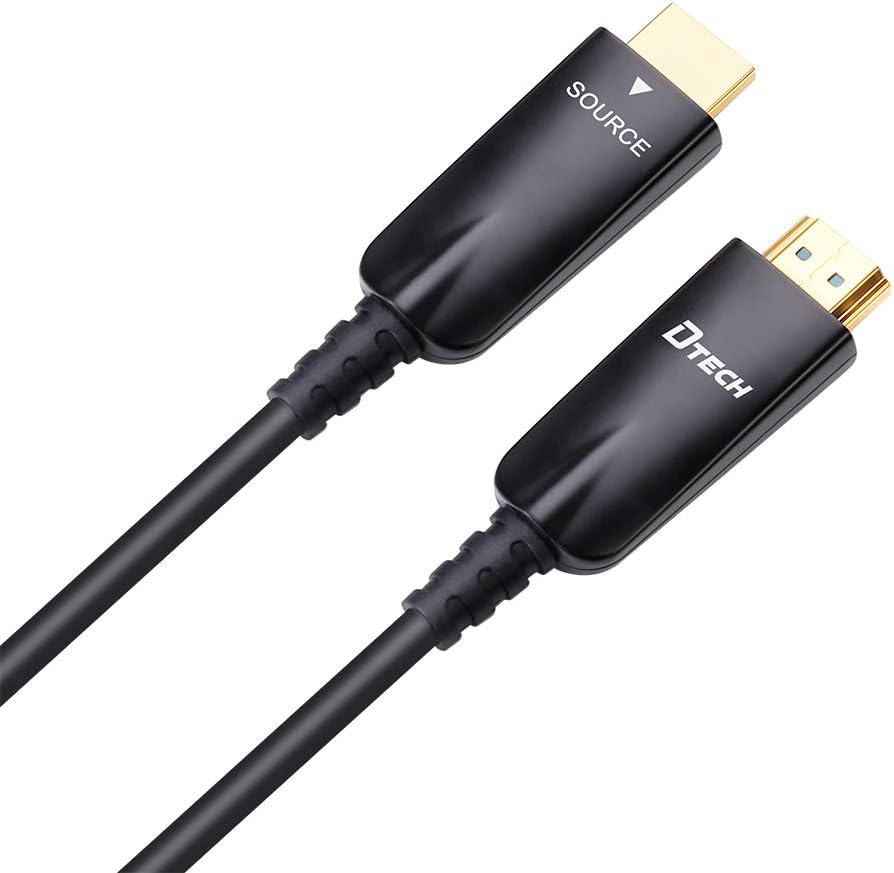 DTECH 25ft Fiber Optic HDMI Cable 4K 60Hz 1080p HD Video 3D ARC HDCP CEC High...
