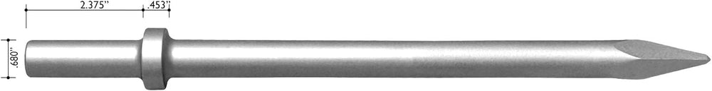 24" Long Moil or Bull Point Chipping Hammer - .680 Round Shank Round Col...