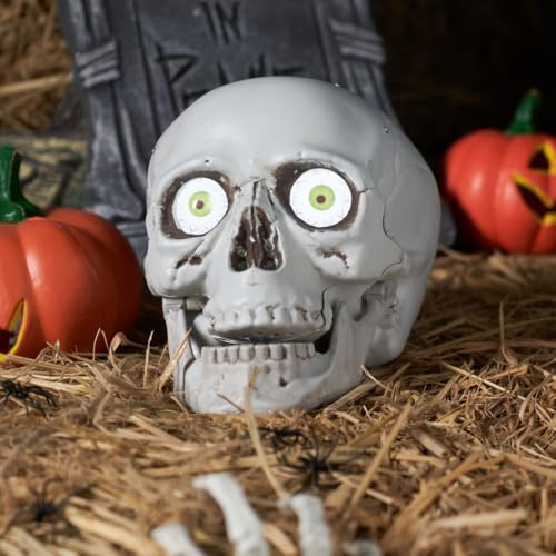 JOYIN Halloween Decorations Indoor Animatronics Skull Table Desk Home Decor, ...