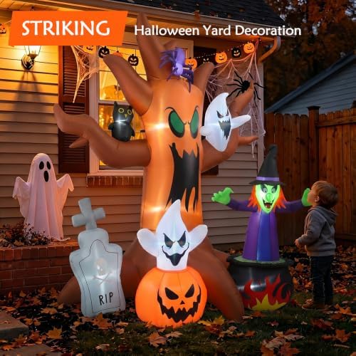 8 FT Halloween Inflatable Spooky Tree Yard Decoration